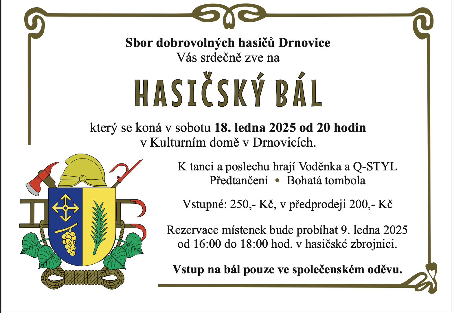 Pozvanka na Hasicsky bal